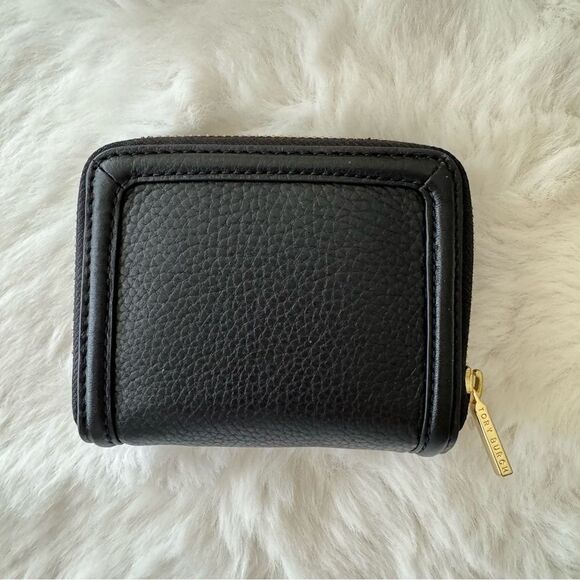 Tory Burch Amanda Trifold Compact Wallet with Zip-around Pouch Black - Picture 4 of 14